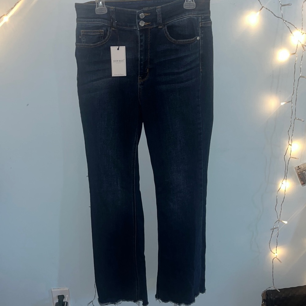 JUDY BLUE BOOTCUT DARK WASH NON DISTRESSED JEANS 11